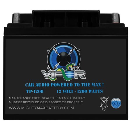 MIGHTY MAX BATTERY Viper VP-1200 12V 1200 Watt Car Audio Battery for HD1200/1 - JL Audio MAX3513342